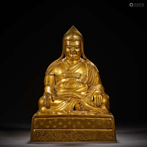 中國清代，铜鎏金佛像