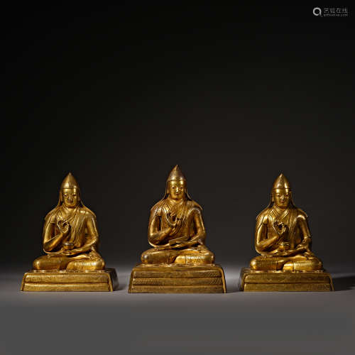 中國清代，铜鎏金佛像