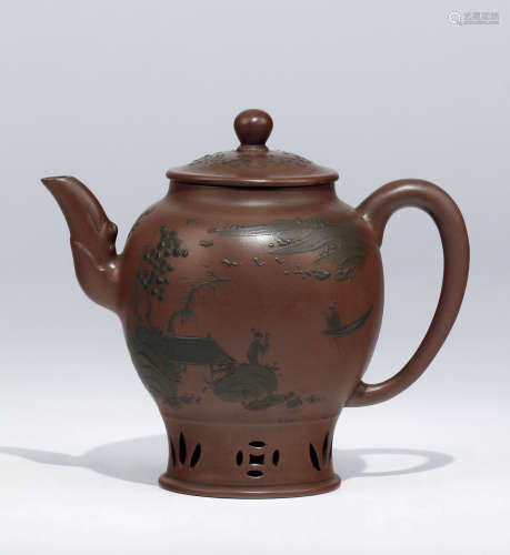 紫砂堆繪茶壺