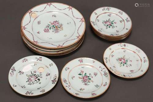 Set of Six Chinese Qing Dynasty Porcelain Export