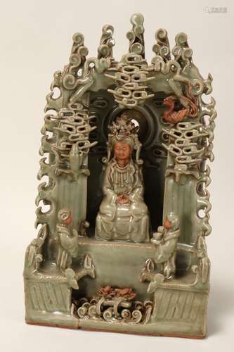 Impressive Chinese Celadon Shrine,