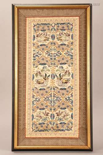 Framed Chinese Late Qing Dynasty Embroidered