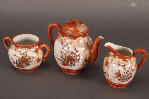 Kutani Three Piece Part Tea Set,