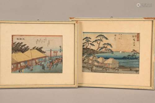 Two Framed Japanese Wood Block Prints,