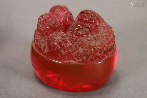 Chinese Art Glass Paperweight,