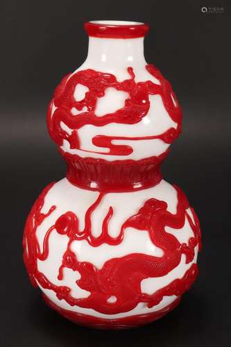 Chinese Cameo Glass Vase,