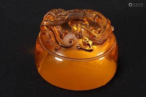 Chinese Art Glass Paperweight,