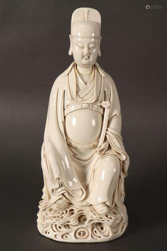 Chinese Blanc De Chine Porcelain Buddha,