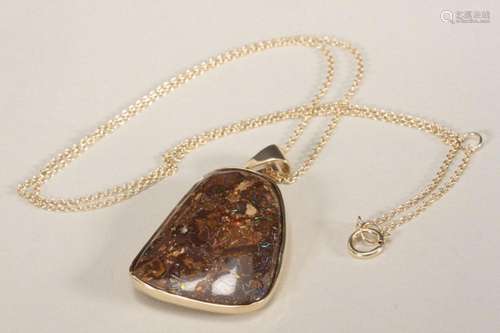 Large 9ct Gold and Boulder Opal Pendant,