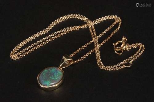 9ct Gold and Solid Opal Pendant,