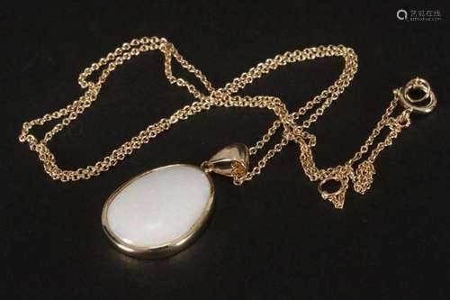 9ct Gold and White Opal Pendant,