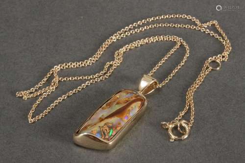 9ct Gold and Boulder Opal Pendant,