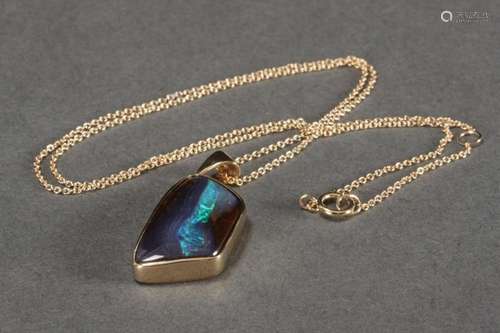 9ct Gold and Boulder Opal Pendant,