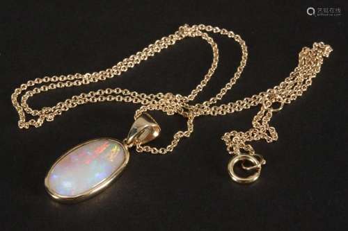 9ct Gold and Solid Opal Pendant,