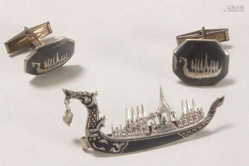 Siam Sterling Silver Gents Set,