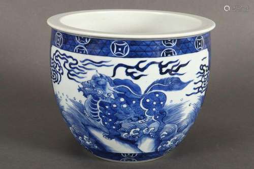 Chinese Blue and White Porcelain Jardiniere,