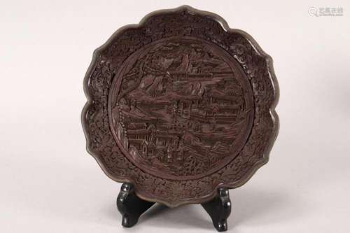 Chinese Heavy Lacquer Plate,