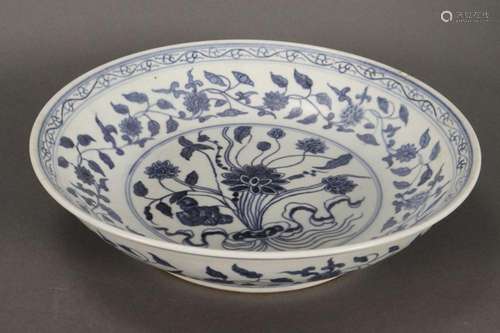 Chinese Blue and White Porcelain Dish,