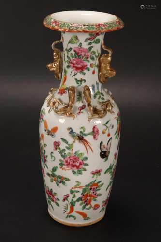 19th Century Cantonese Porcelain Vase,