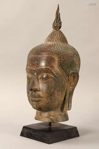 Thai Bronze Buddha Head,