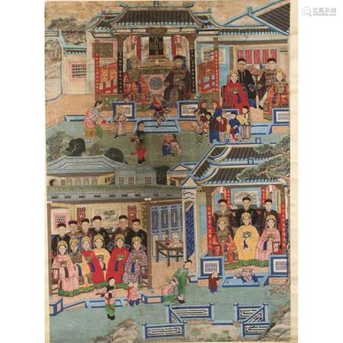 Marvelous Chinese Qing Dynasty Multiple Ancestral