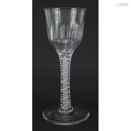 18th century wine glass with multiple opaque twist stem and ...