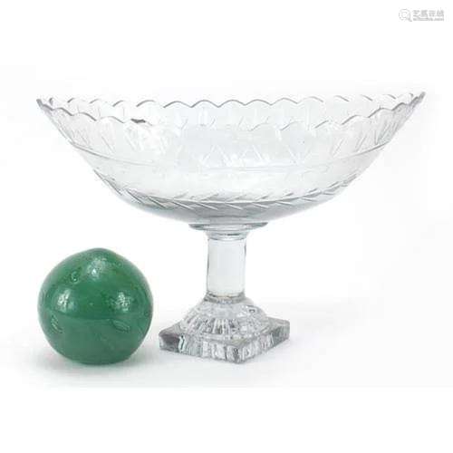 Late 18th/early 19th century cut glass pedestal centrepiece ...