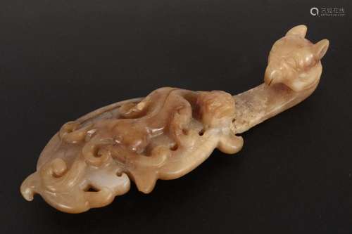 Chinese Carved Jade Belt Hook,