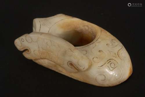 Chinese White Jade Archers Ring,