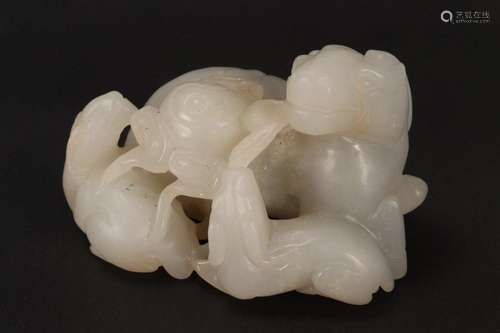 Chinese Carved Jade Figure Group,