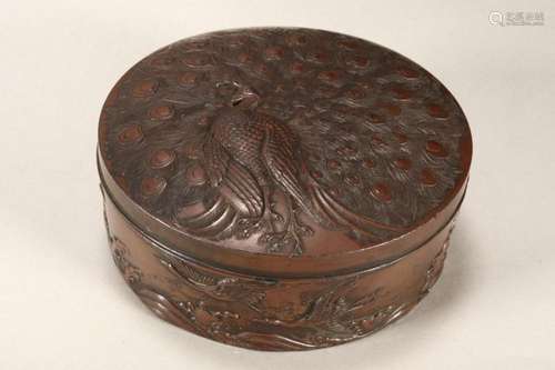 Japanese Bronze Box and Cover,