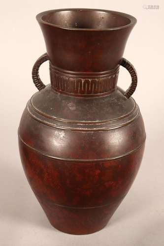 Japanese Meiji Period (1868-1912) Bronze Vase,