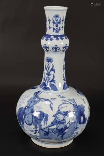 Chinese Blue and White Bottle Vase,