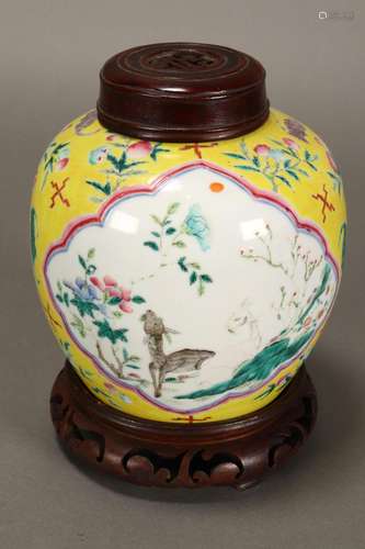 Chinese Qing Dynasty Famille Jaune Porcelain