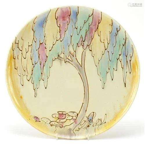 Carlton Ware charger hand painted with a willow tree, 32.5cm...
