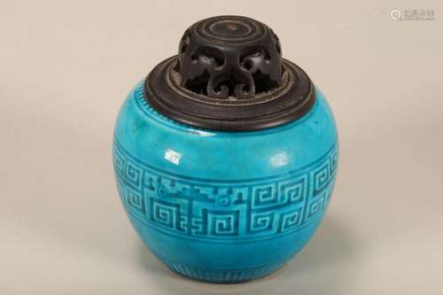 Chinese Turquoise Glaze Jar,