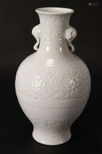 Chinese White Glaze Porcelain Vase,