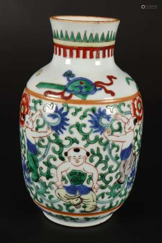 Chinese Famille Verte Porcelain Vase,