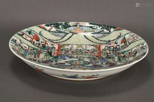 Large Chinese Famille Vert Charger,