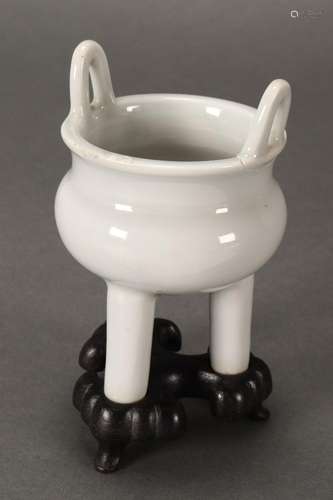 Chinese White Glaze Footed Censer,