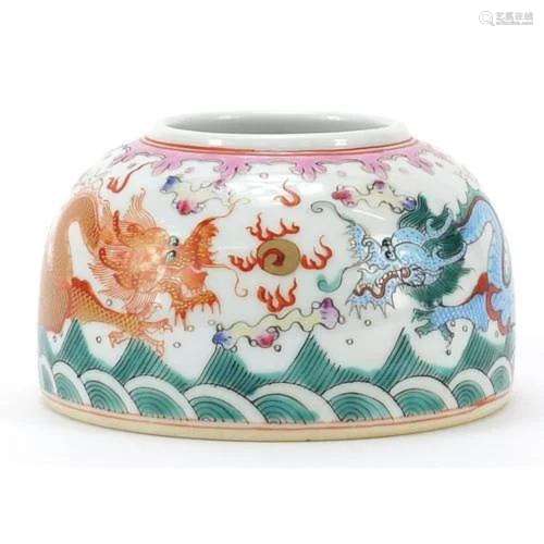 Chinese porcelain beehive water pot hand painted in the fami...