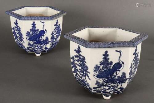 Pair of Japanese Blue and White Porcelain