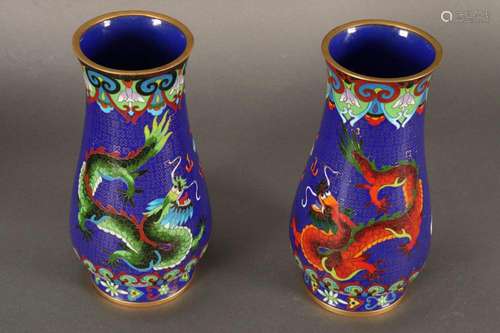 Pair of Chinese Cloisonne Vases,