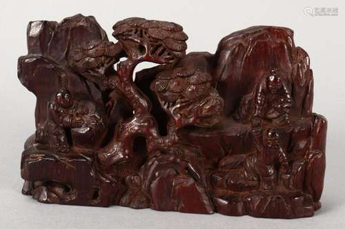 Chinese Carved Wooden Brush Rest,