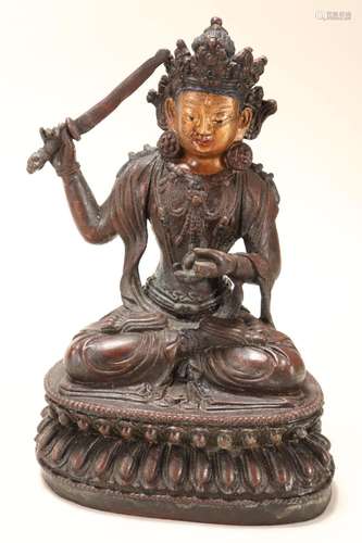 Cast Figure of Manjushri,