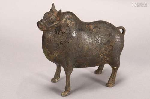 Chinese Bronze Figure of a Bull,