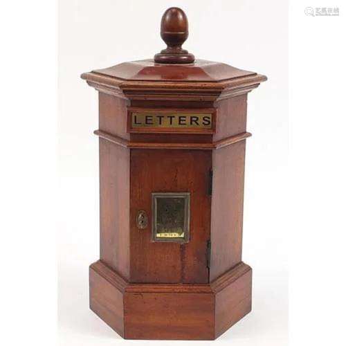Georgian style hardwood table top letter box in the form of ...