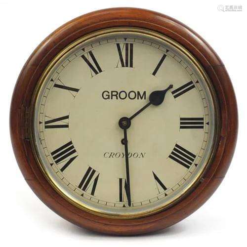 Victorian mahogany wall clock, the dial inscribed Groom, Cro...