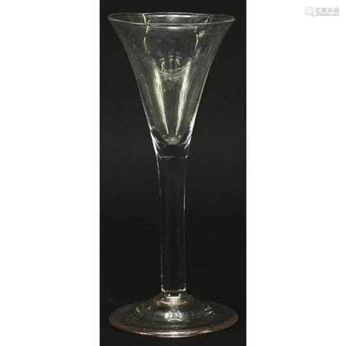 18th century wine glass, 18cm high
