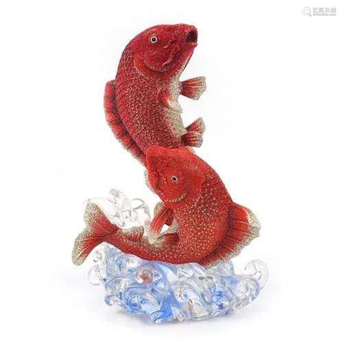 Heinz Tabertshofer for Swarovski, Large Crystal Myriad Koi C...